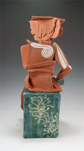 "Yellow Bird Heart" ceramic sculpture