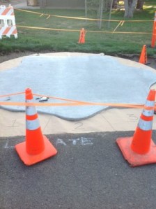 site photo with cement pad