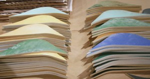 "wave" shapes cut from slabs